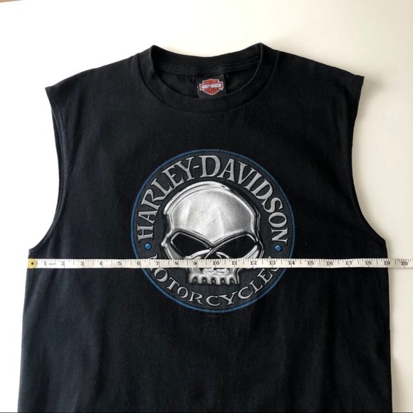 Harley-Davidson Men’s Black Skull Sleeveless Shirt - Picture 8 of 9